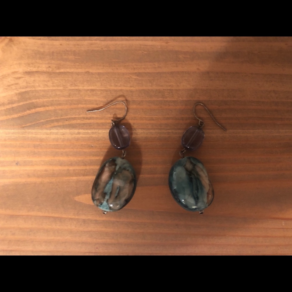 Anthro Stone drop earrings